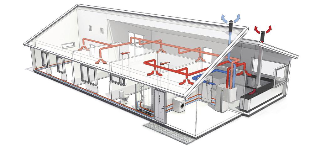 Så här fungerar NIBE ERS 10 Princip F G B C A E D NIBE ERS 10 är en ventilationsvärmeväxlare med inbyggda likströmsfläktar och motströmsvärmeväxlare.