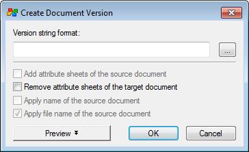 Välj No Wizard Välj Create a new version of existing document Ge
