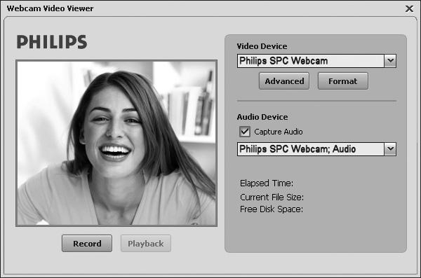 Starta WebCam Video Viewer: - genom Windowsmenyn QuickLaunch i arbetslisten, - via programgruppen SPC230NC WebCam eller - genom att klicka på ikonon WebCam Video Viewer på skrivbordet.