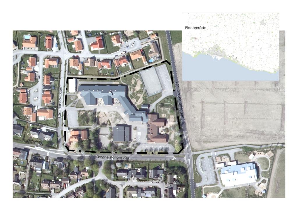 DP 212 Dnr: PL-2015-22 Planhandlingarna består av planbeskrivning, plankarta, illustration och samrådsredogörelse. Planområde med omgivningar. Ortofoto 2014.