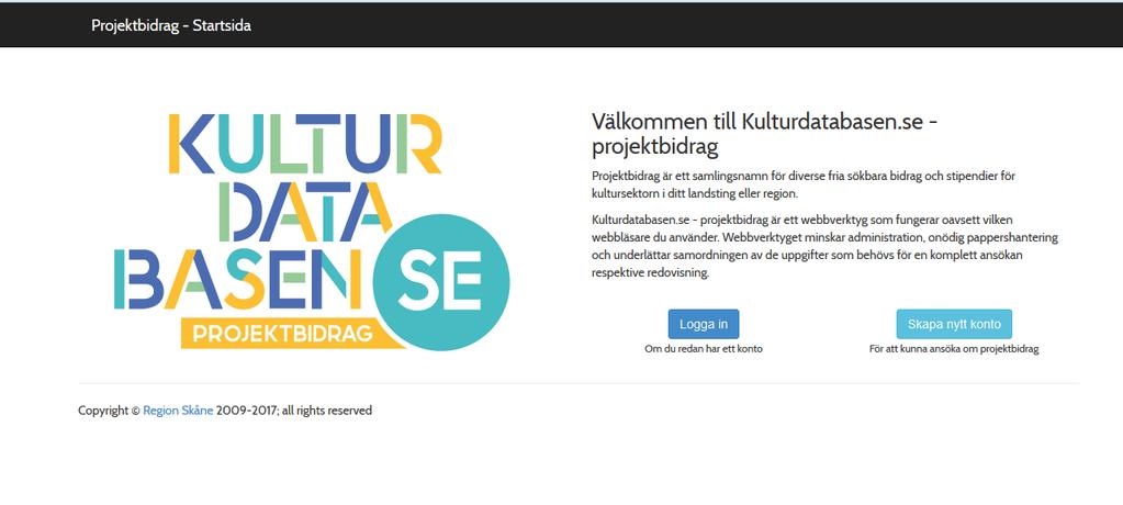 2 (7) Inloggning skapa nytt konto Första gången du använder Kulturdatabasen.