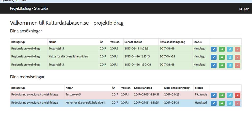 Du får ett e-postmeddelande som bekräftelse när din redovisning skickats in, och eventuellt fler meddelanden ifall handläggaren låser upp din ansökan för att