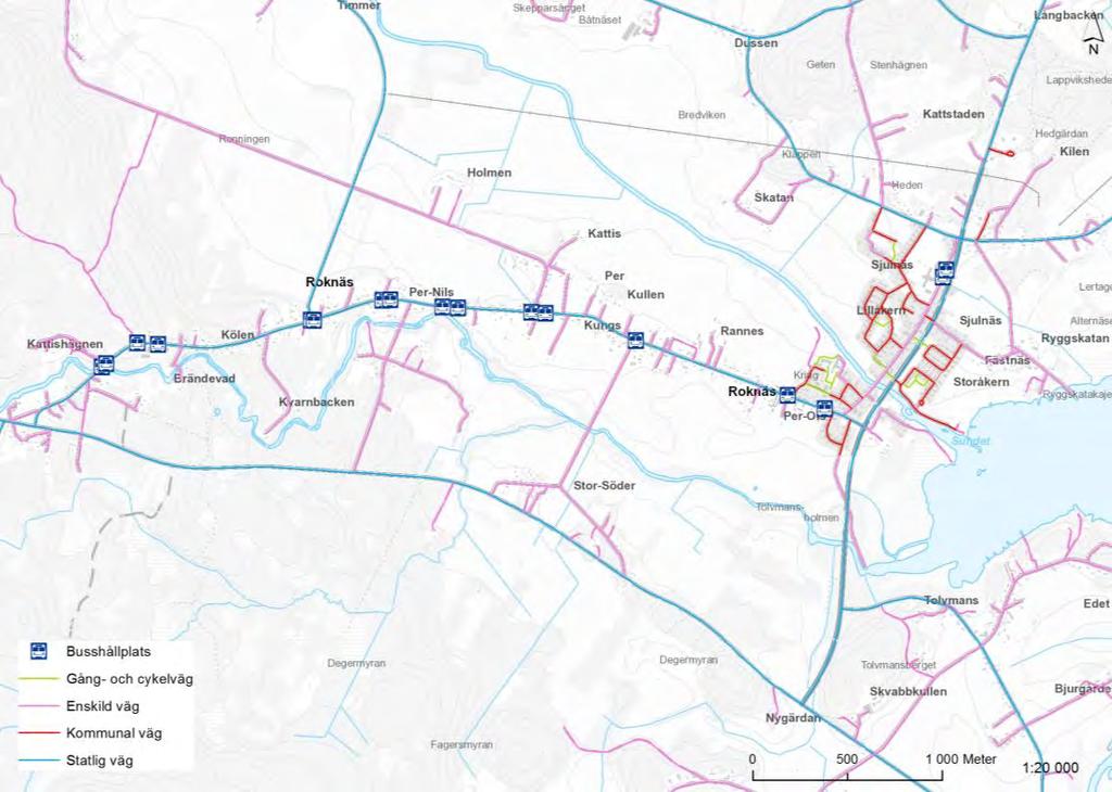 Trafik och kommunikationer Goda förbindelser för motortrafik till och från Roknäs och Sjulnäs. Behov av trafiksäkerhetshöjande åtgärder i korsningar Infjärdenvägen.