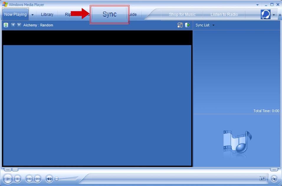 Manuell synkronisering 1 Starta Windows Media Player.