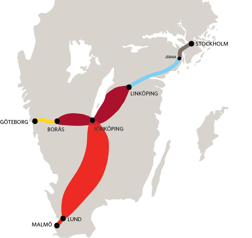 Programmet: En ny generation järnväg höghastighetsjärnväg i Sverige Två stora projekt i järnvägsplaneprocess: Ostlänken Järna - Linköping, beslutad