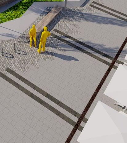Dessa lokalgator är dimensionerade för att klara busstrafik i båda riktningar med hållplats längs Hamnparkens södra del på Östra Rögårdsgatan.