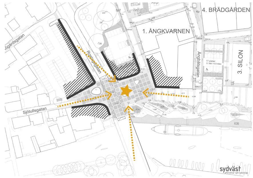 Norrtälje Hamn Design- & funktionsmanual geografisk del Rumslighet Platsen vänder sig ut mot ån