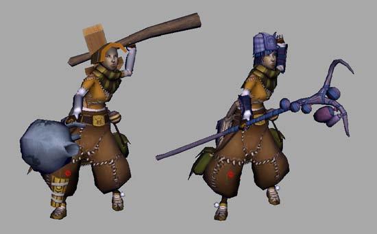 4.2.2 Moduler i modelviewern Tack vare att vi i vår modelviewer 8 har stöd för att sätta dit olika objekt på karaktärer så kan vi bygga även bygga om redan befintliga karaktärer.