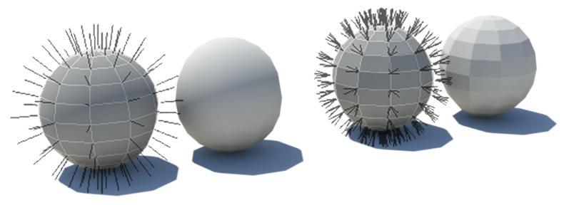 geometrin på något sätt). I vertexnormalernas fall innehåller denna information om vertexpunktens position och riktning.