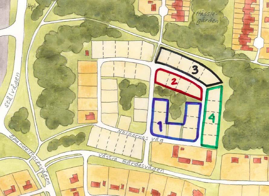 FÖRUTSÄTTNINGAR Gällande detaljplan För området gäller detaljplan för del av Spandelstorp 5:4 (Västra Gärde II), nr 705/2010. Denna syftar till att möjliggöra bebyggelse för markbostäder.