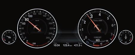 BMW Head-Up Display, fullfärgs visar viktiga uppgifter för körningen direkt i förarens synfält (med vissa begränsningar vid användning av