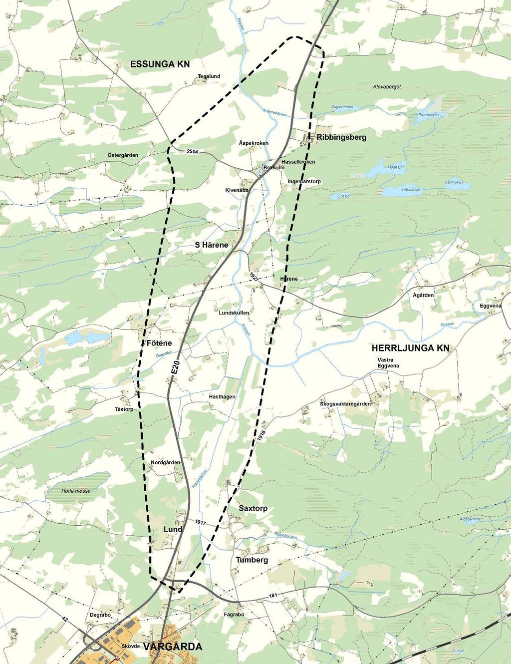 2 Bakgrund och syfte 2.1 Planering av E20 Förbi Mariestad E20 Vårgårda-Ribbingsberg är en etapp i arbetet med att förbättra trafiksäkerheten och tillgängligheten på E20 mellan Göteborg och Örebro.