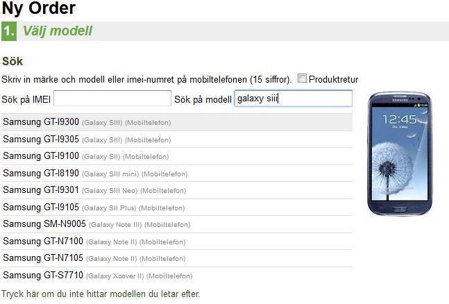 3.1 VÄLJ MODELL För att säkra en så snabb service som möjligt, är det väldigt viktigt att produkten identifieras korrekt.