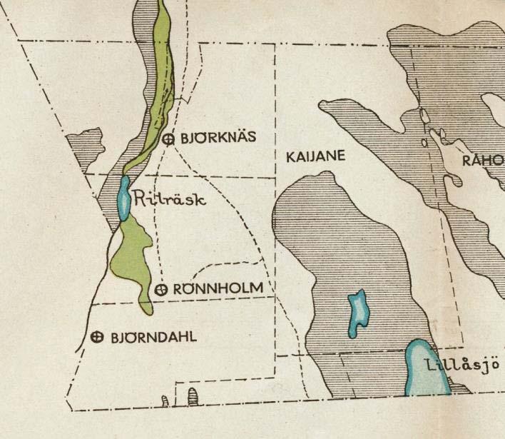 pdf 12 Projektområdet och dess närområde avbildat år 1846 och år 1891 med uppdaterad sockenkarta.