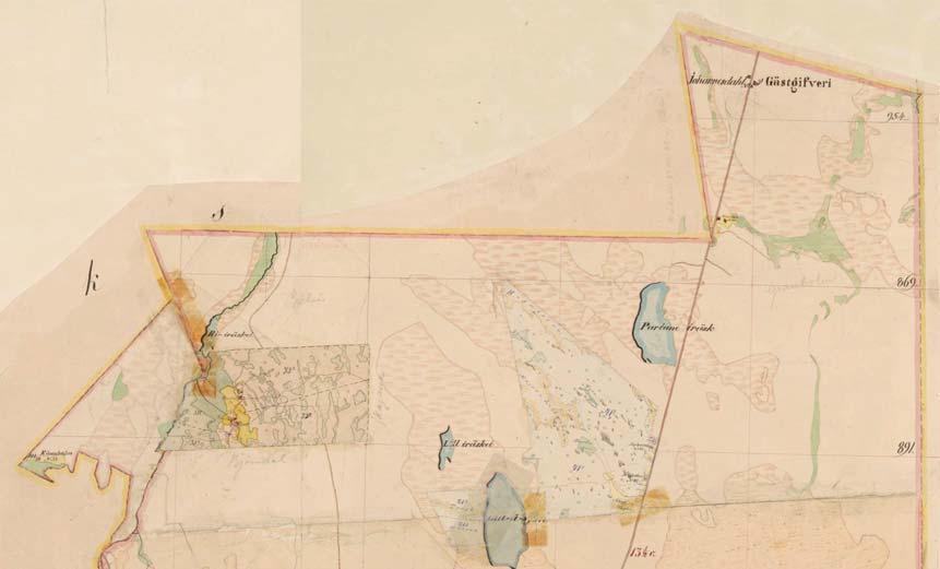 Keski-Pohjanmaan ArkeologiaPalvelu Takanebacken vindkraftsprojekt 7 Utdrag ur Kalmbergs atlas från år 1856.
