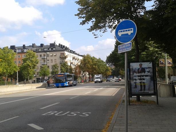 Juridiska åtgärder Exempel: Förbud att stanna vid kantsten Busskörfält, totalt nästan 3,5 km nya busskörfält Cykelfält istället för