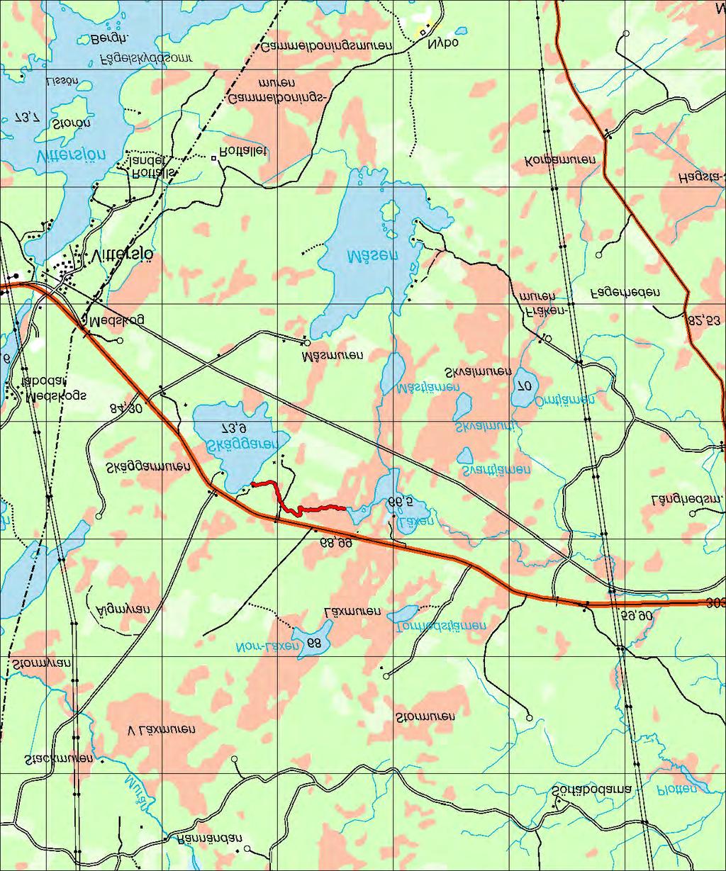 7.11 Avrinningsområde:50000 Skäggarbäcken 7.11 Skäggarbäcken Koord: X: 675345 / Y: 156197 Karta över Skäggarbäcken (1 ruta = 1 km 2 ).