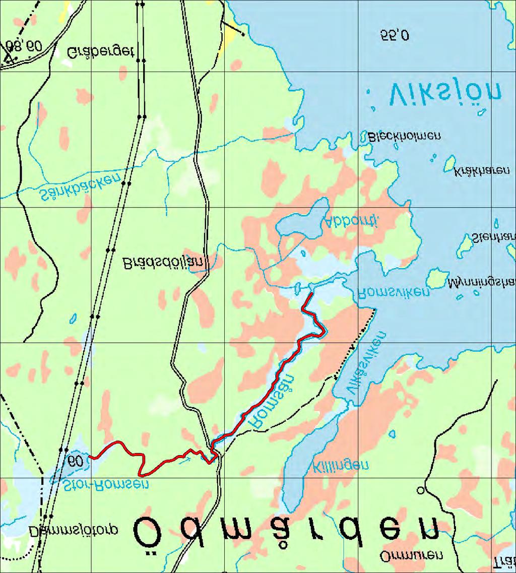 7.15 Avrinningsområde: 50000 Romsån 7.15 Romsån Koord: X: 676620 / Y: 156430 Karta över Romsån (1 ruta = 1 km 2 ).