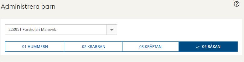 2.3 Administrera barn Här har skoladministratören en översiktvy över barnen på varje avdelning. Det är också här barnets eventuella maxtid kan registreras, t.ex. för deltidsbarn.