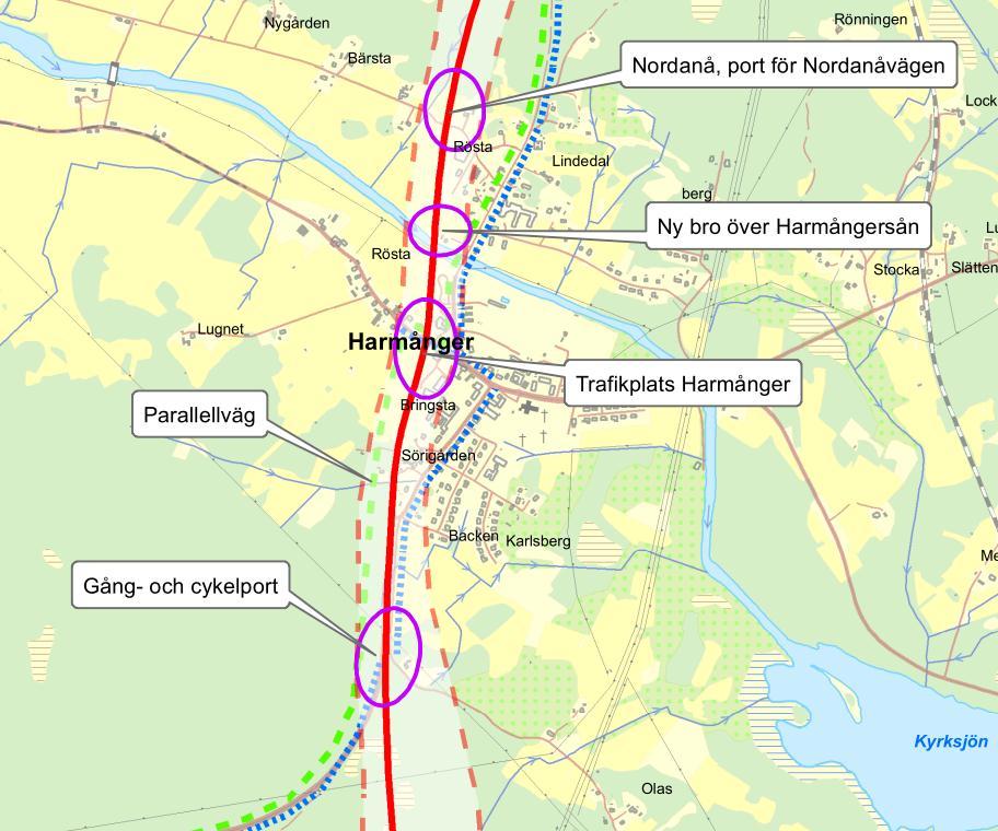 Harmånger Stering - Nordanå Stering: o Port för gång- och cykel.