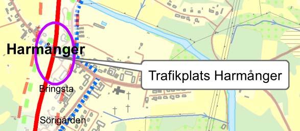 Trafikplats Harmånger Planskildhet för lokala vägen över