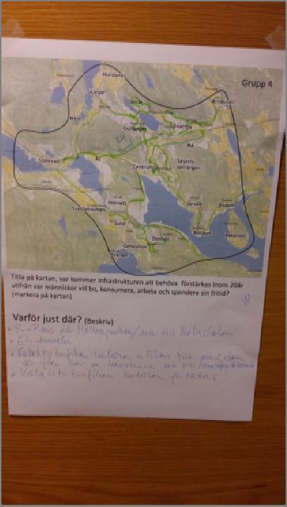 Infrastruktur/Trafik Dags för sista temat och nu diskuteras infrastrukturen förstärkningsbehov inom 20år. Detta utifrån var människor vill bo, konsumera, arbeta och spendera sin fritid.