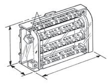 design: solida skenor ökar tillförlitligheten Förbättrad Icc klarar upp till 35kA Starkt mekaniskt montage IEC 60947-7-1 I = 125 A IEC Ui : 690 VCA/CC I = 125 A