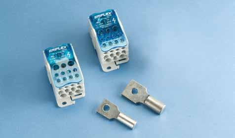Enpoliga distributionsblock UD 400 A Anslutning med ERIFLEX FLEXIBAR via (FLG 250A & FLG 400A) UD 250 A UD 250 A 250 A - IEC 255 Amp - FLG 250 Byggbar.