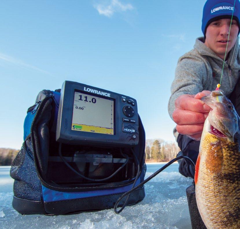 ISMASKINER Lowrance ismaskiner och All Season-väskan har färgskärmar med hög upplösning och pålitlig ekolodsteknik från Lowrance.