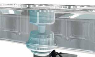 CLEAR BLUE filtreringssystem avlägsnar matrester från diskvattnet vilket gör diskmedlet mer effektivt och ger enastående resultat.