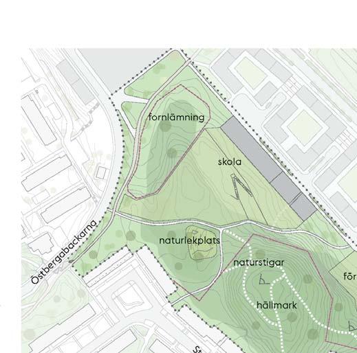 Kvrnbcksskogen Nedn. Illustrtionspln - Kvrnbcksskogen. Skl 1:4000 A4 Kvrnbcksskogen är den skogsklädd höjden melln Stmgtn och Årstfältet.