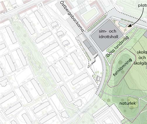 Delområde 2 Årstfältet Södr - lterntiv B Nedn. Illustrtionspln - Delområde 2. Skl 1:4000 A4 Vänster.