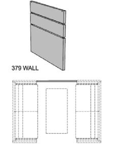 AKU 1325 Övrigt Scandinavia 379 WALL Vägg för att koppla ihop två soffor mitt emot varandra. 379 WALL 4302 Utvändiga mått Enhet: mm/kg Art.