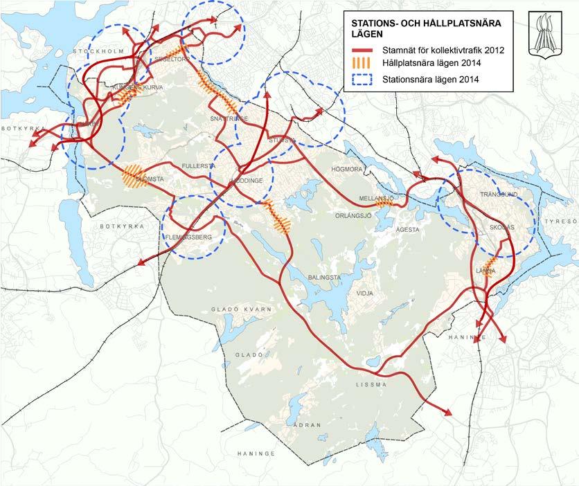 Kommunens tänkta framtida markanvändning klargörs i kommunens översiktsplan. Hur kommunen planerar har dock en stark inverkan på hur attraktiv kollektivtrafik som kan tillhandahållas.