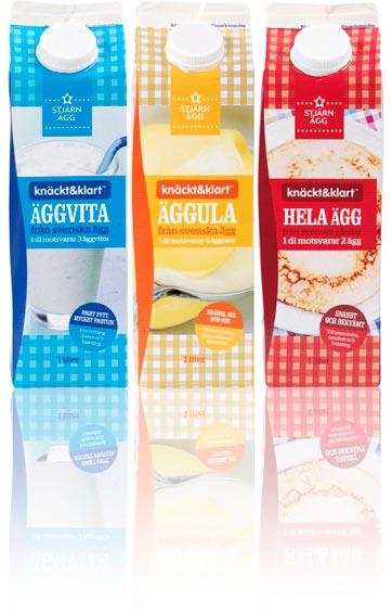 skalägget utan också genom att lansera en färggrann och läcker förpackningsdesign som väcker konsumentens begär. Vi vill skapa lite färg, liv och dynamik på ägghyllorna.
