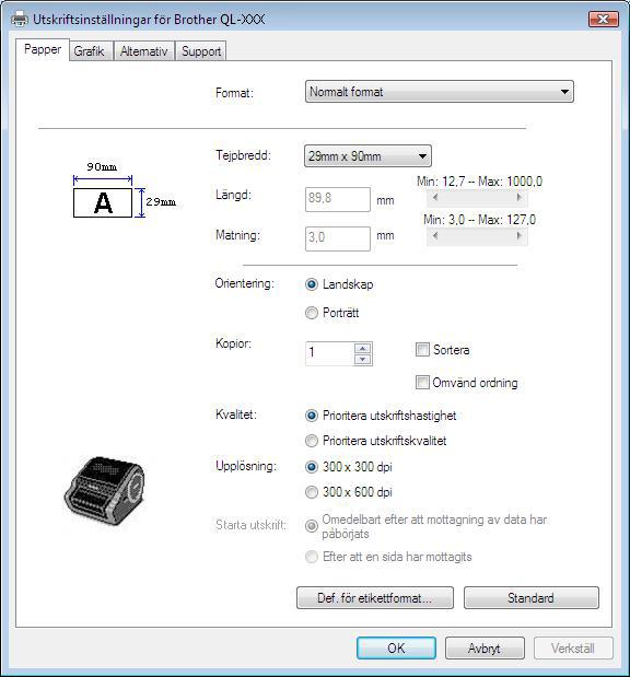 0 Referens Problem Vid utskrift via USB-kabeln pausas skrivaren upprepade gånger och fortsätter sedan med utskriften (endast QL- 060N). Åtgärd Är skrivaren inställd för sekventiell utskrift?
