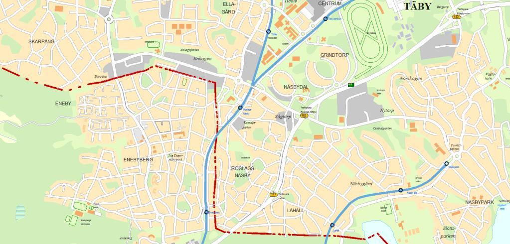 4 (21) 1 Inledning Täby kommun har i sin översiktliga planering arbetat med sträckningar där en utbyggnad av kollektivtrafiken kan vara lämplig.