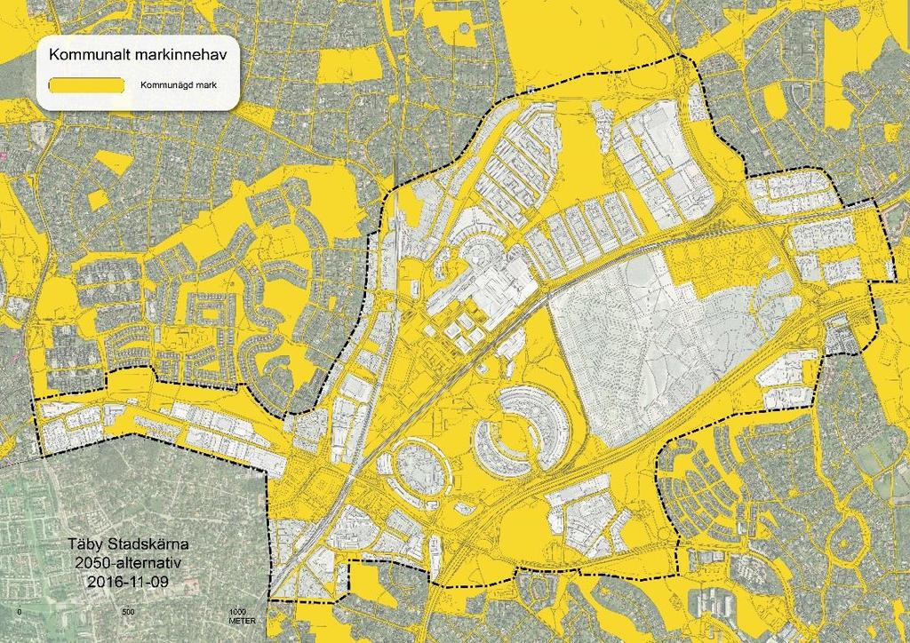 7 (21) Centralvägen har gles bebyggelse på sträckan mellan Roslags-Näsby station och Trafikplats Roslags-Näsby.