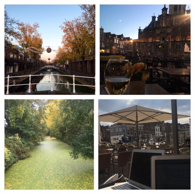 Litet ihopklipp med bilder från Delft. (Nedre vänster: Kanalerna blev helt gröna på sommaren!