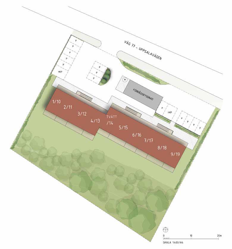 Situationsplan Brf Tranan är en nybildad förening som kommer bestå av totalt 19 nybyggda bostadsrätter.