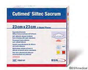 Cutimed Siltec Sacrum Superabsorberande skumförband i polyuretan med sårkontaktslager i silikon och häftkant med silikon, för sår i sakrumområdet CUTIMED SILTEC SACRUM 17.5 X 17.