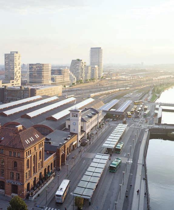 Glasvasen är första huset i en ny stadsdel I Södra Nyhamnen bygger vi högt och hållbart så att många människor kan bo och arbeta nära stationen.