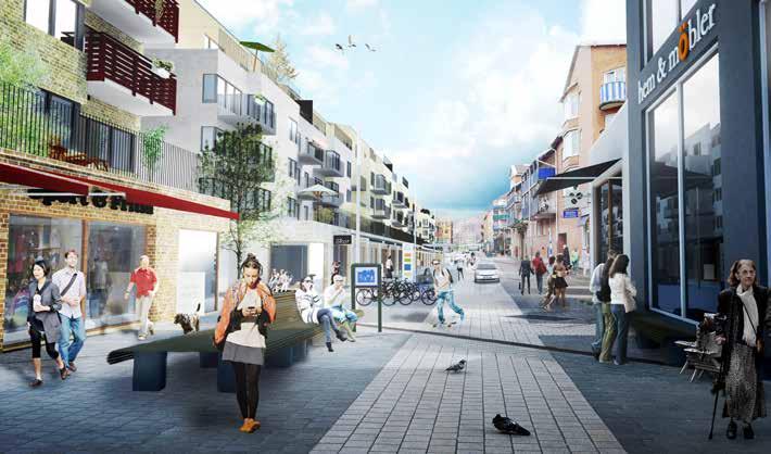 Bergmansgatan 10 12 som framtidsvision. Gatan ska bli gångfartsgata, för trivsel och trygghet. Vi ses i Innerstaden!