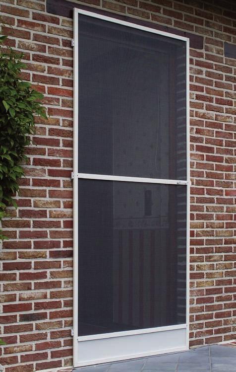 Användning Kan monteras in- eller utvändigt på dörrkarm, innerkarm eller på väggen utanför smygen. Om ytterdörren öppnas utåt ska nätdörren monteras invändigt och vice versa.