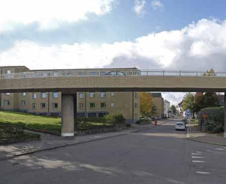 Idéstudie - förbindelse över Rönne å Alternativ 1A Gatuutformning mellan Pyttebron och Öster gatan - planskild korsning med Den nya vägbron över Rönne å kopplas till cirkulationsplatsen vid
