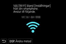 10. Använda Wi-Fi/Bluetooth-funktionen [ ] visas på inspelningsskärmen vid Bluetooth-anslutning. Om Bluetooth-funktionen aktiveras, men det inte görs någon anslutning blinkar [ ].