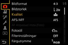 2. Kom igång/grundläggande användning Hur du kopplar om till andra menyer 1 Tryck på 2. 2 Tryck på 3/4 för att välja en menyväljarikon som t.ex. [ ].