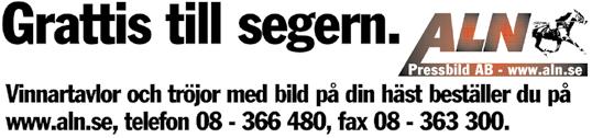 V86-TIPS V86-1 Lopp 3 5 Izzy 2 Alandias da Vici 6 Fashion Love 8 Global Takeaway 3 Unbearable 9 Sheilah Laday 7 Bonete 12 Sigel Doc 11 Gina Boko 1 Stella Pona 4 Västerbo Brazilia 10 Milles Flirt