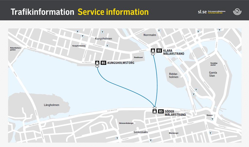 2018-12-31 Utvärdering av linjen pågår Båthållplatser utrustade med Informationskvarter, digitala realtidskyltar Akut