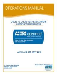 AHRI Liquid To Liquid Heat Exchangers(LLHE) Certification